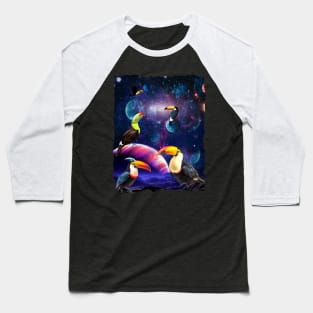 Toucans Birds Tropical Animal Universe Galaxy Stars Toucan Baseball T-Shirt